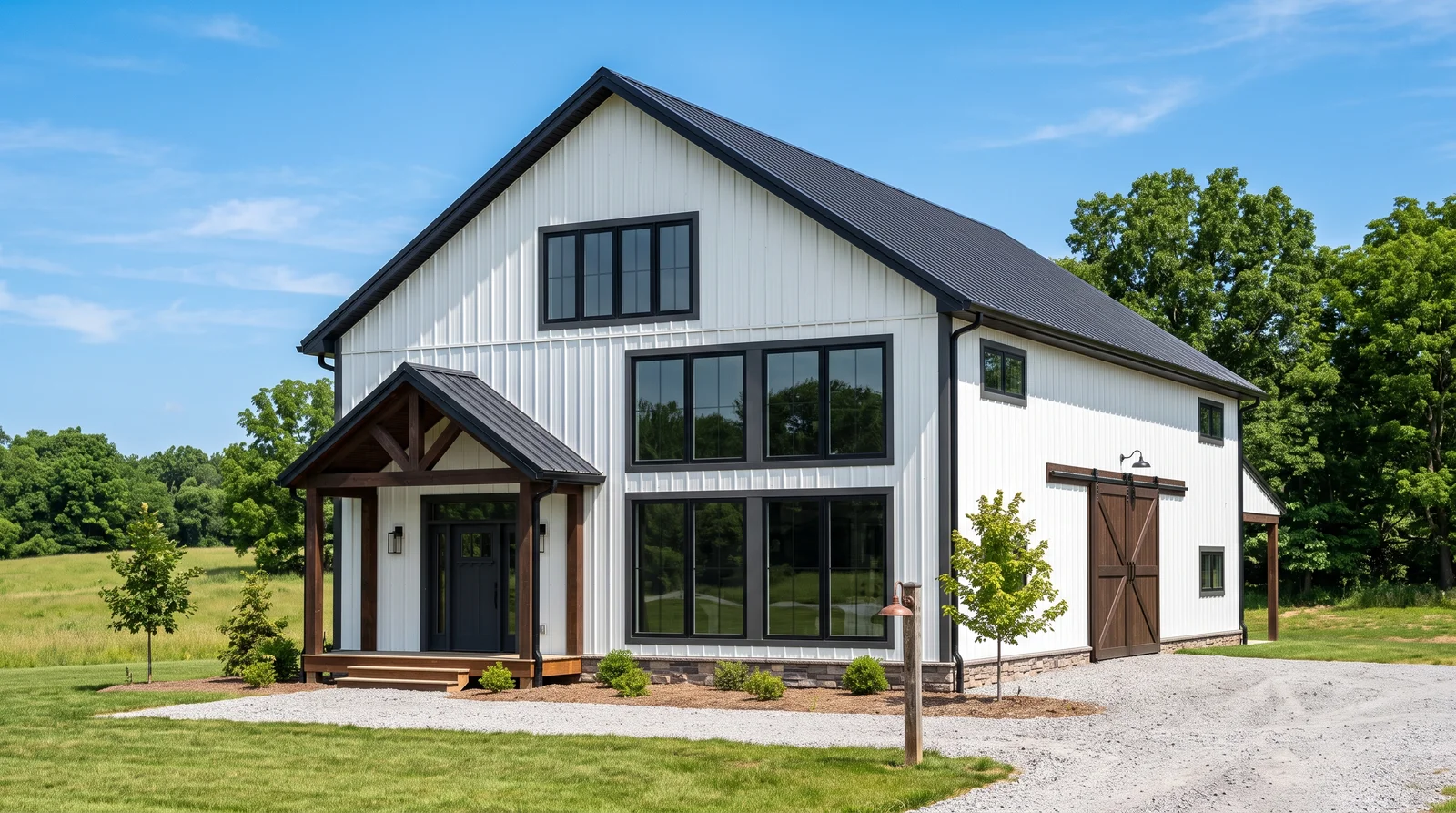 Bright White Modern Barn