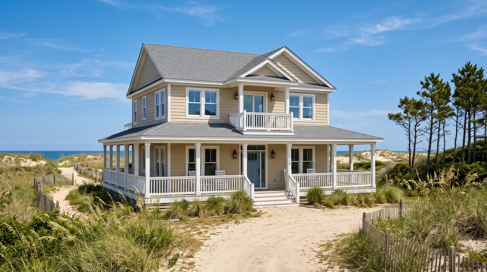 Sandy Neutral With White Trim