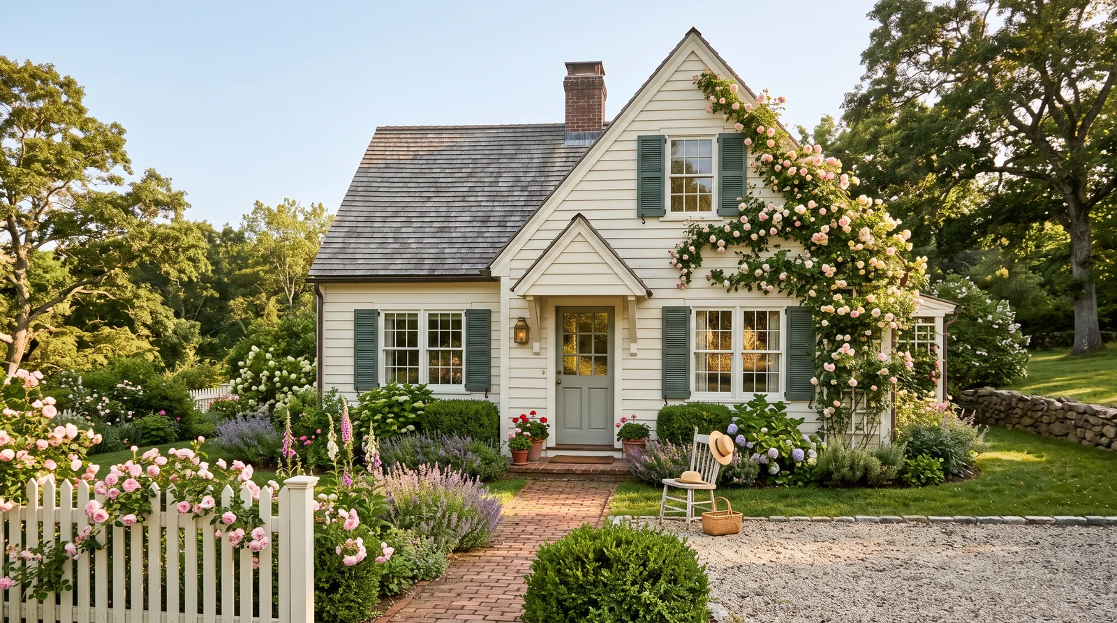 Storybook Cream With A Green Door