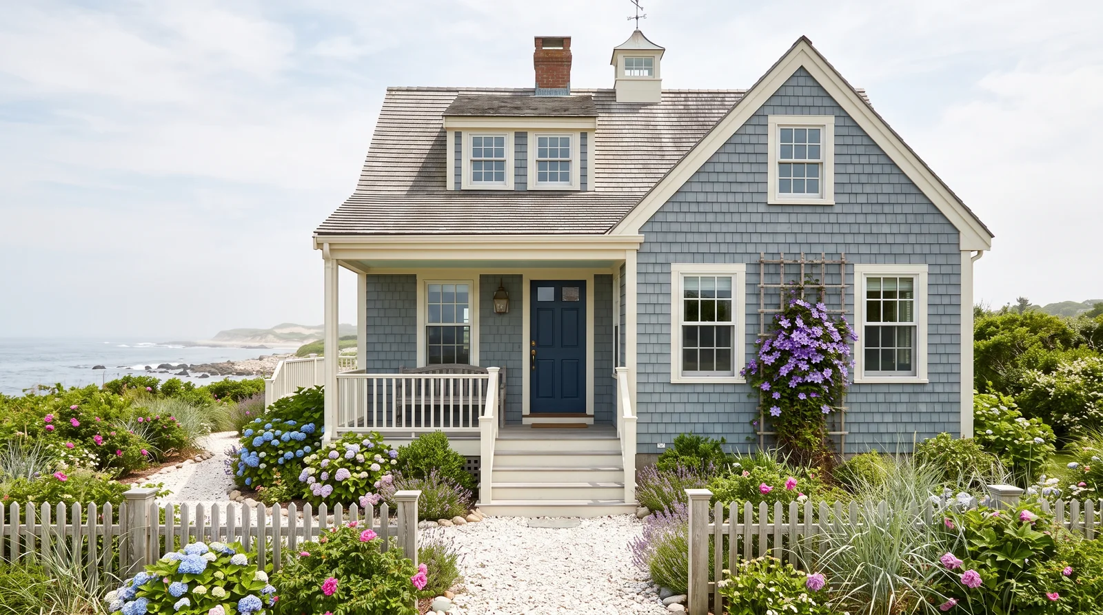 Dusty Blue Coastal Cottage