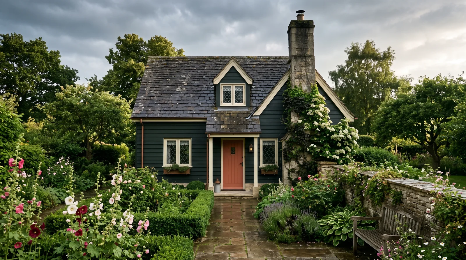 Moody English Cottage Green