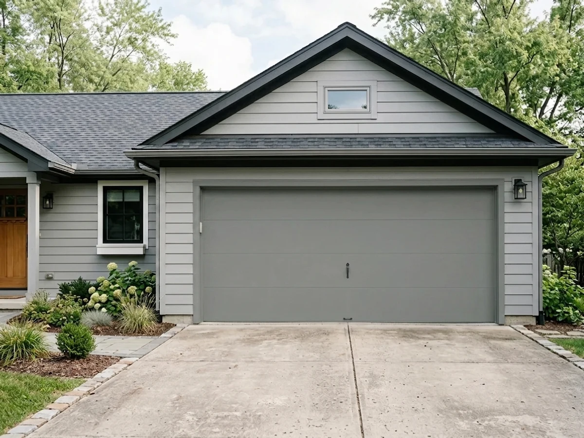 Slate Gray on a garage