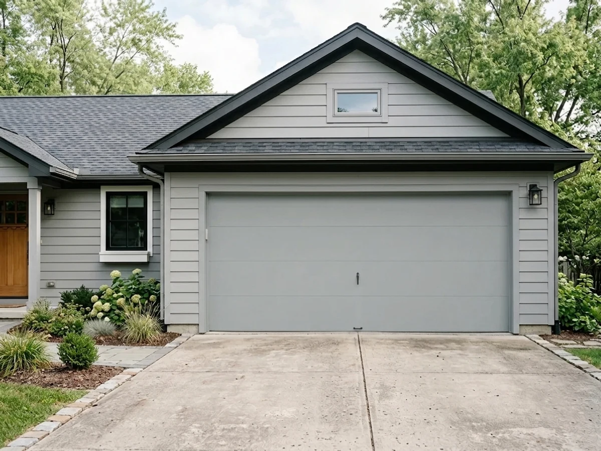 Gull Wing Gray on a garage
