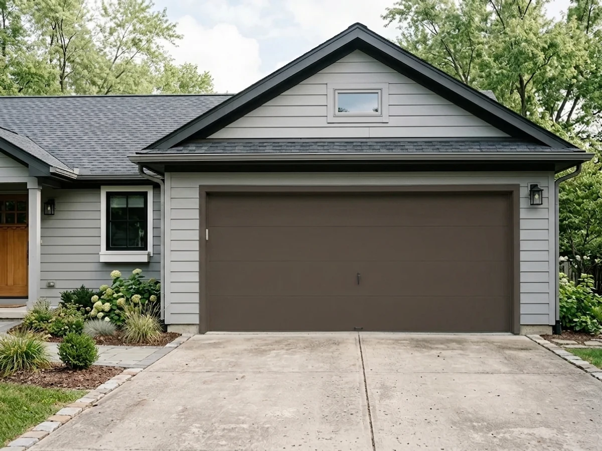 Oxford Brown on a garage
