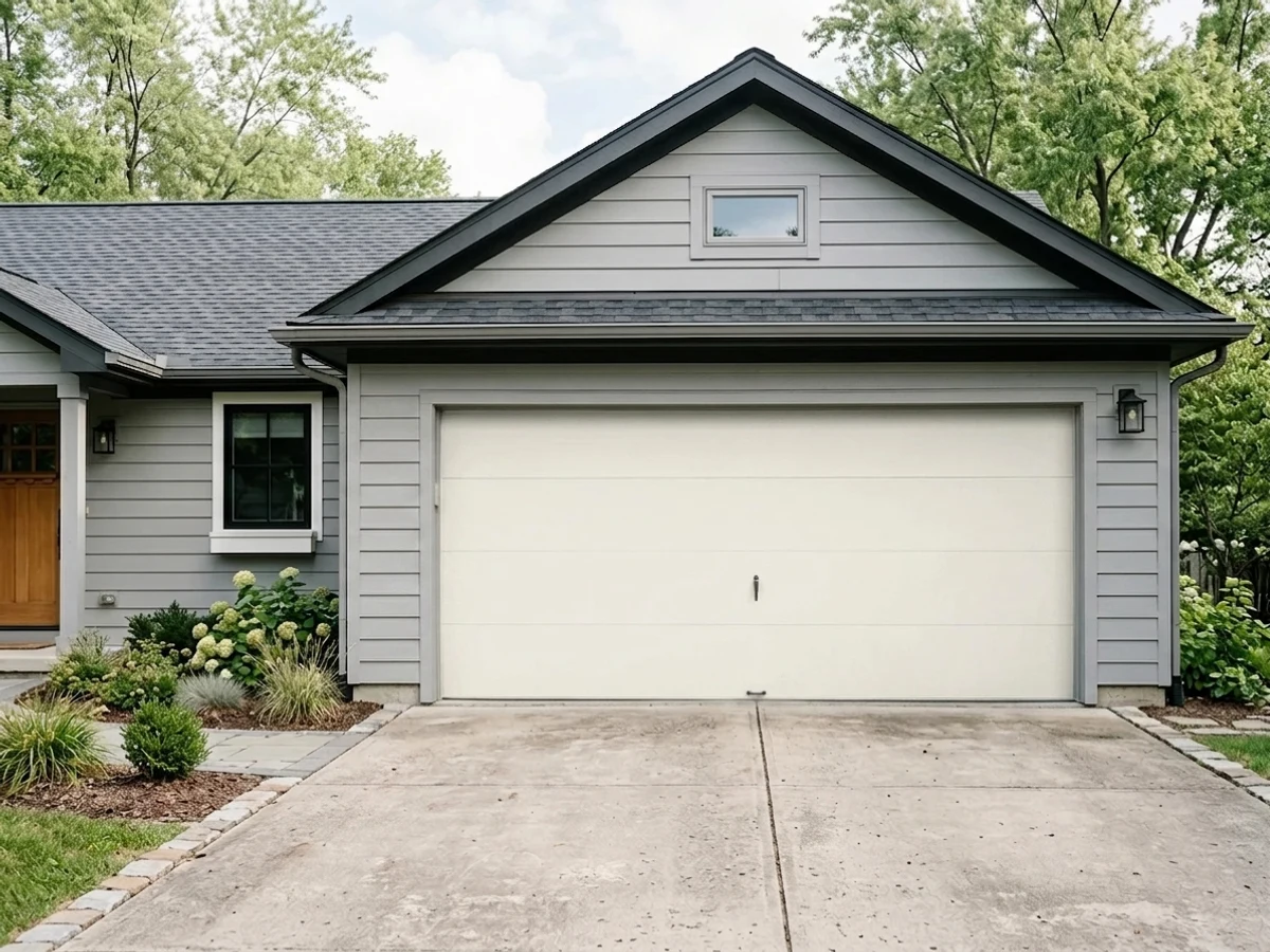 Simply White on a garage