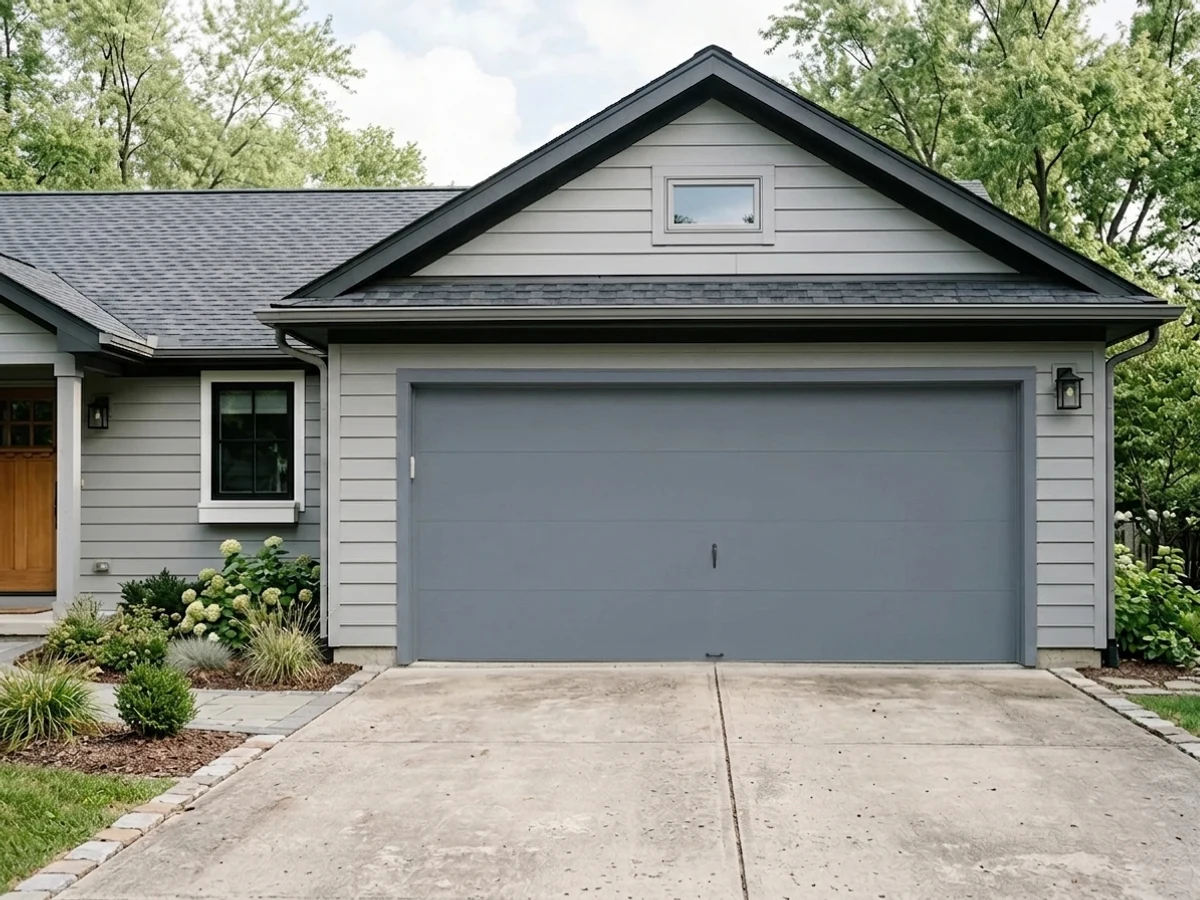 Denim on a garage