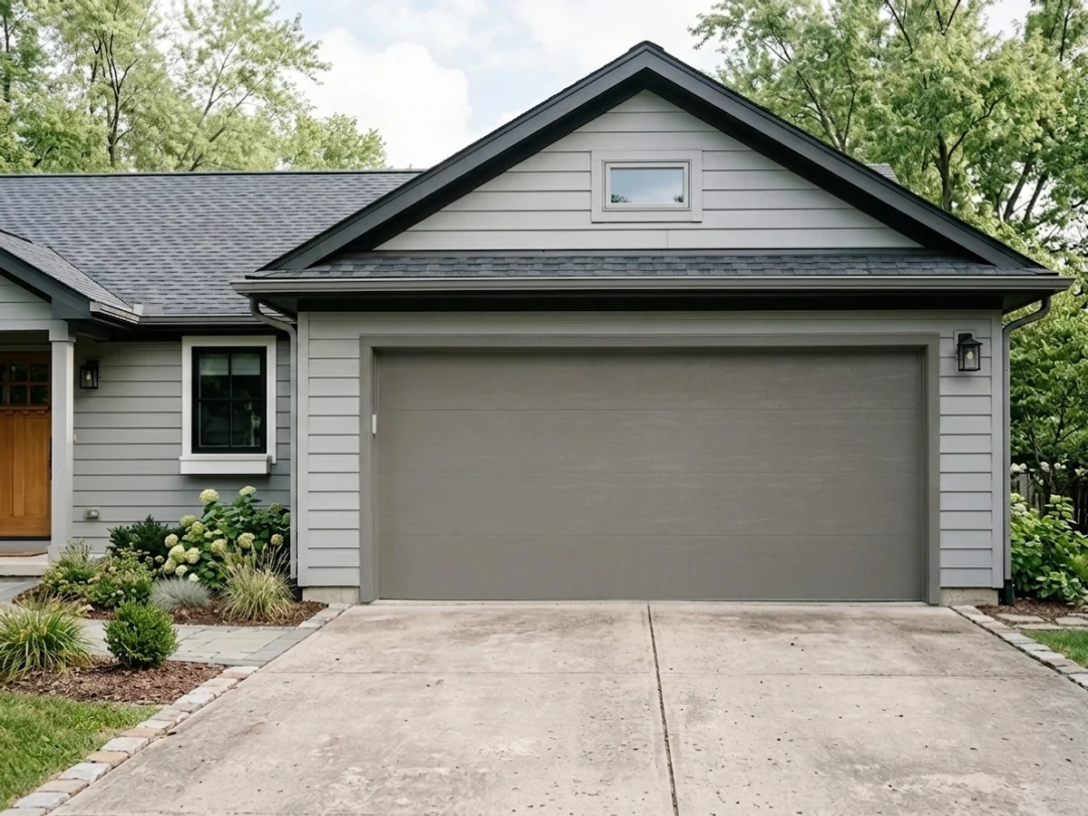 Gauntlet Gray on a garage