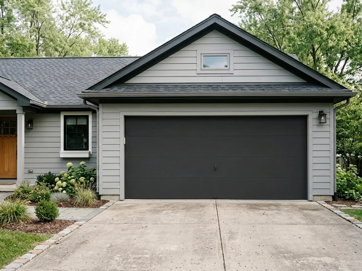 Dark Kettle Black on a garage