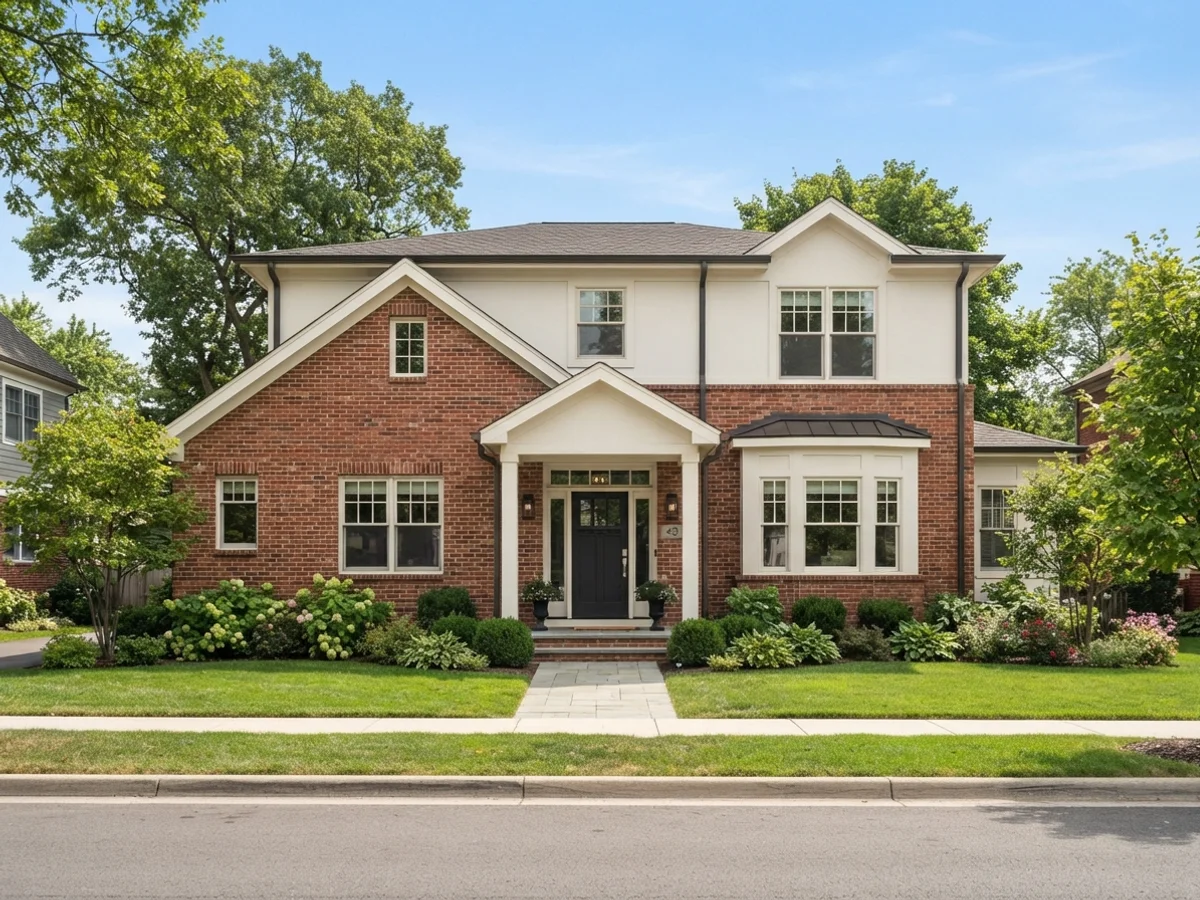 Painted white brick house scheme