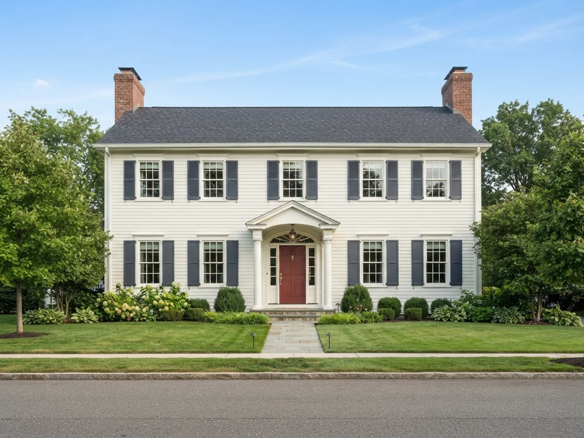 Cream, Navy & a Red Door scheme