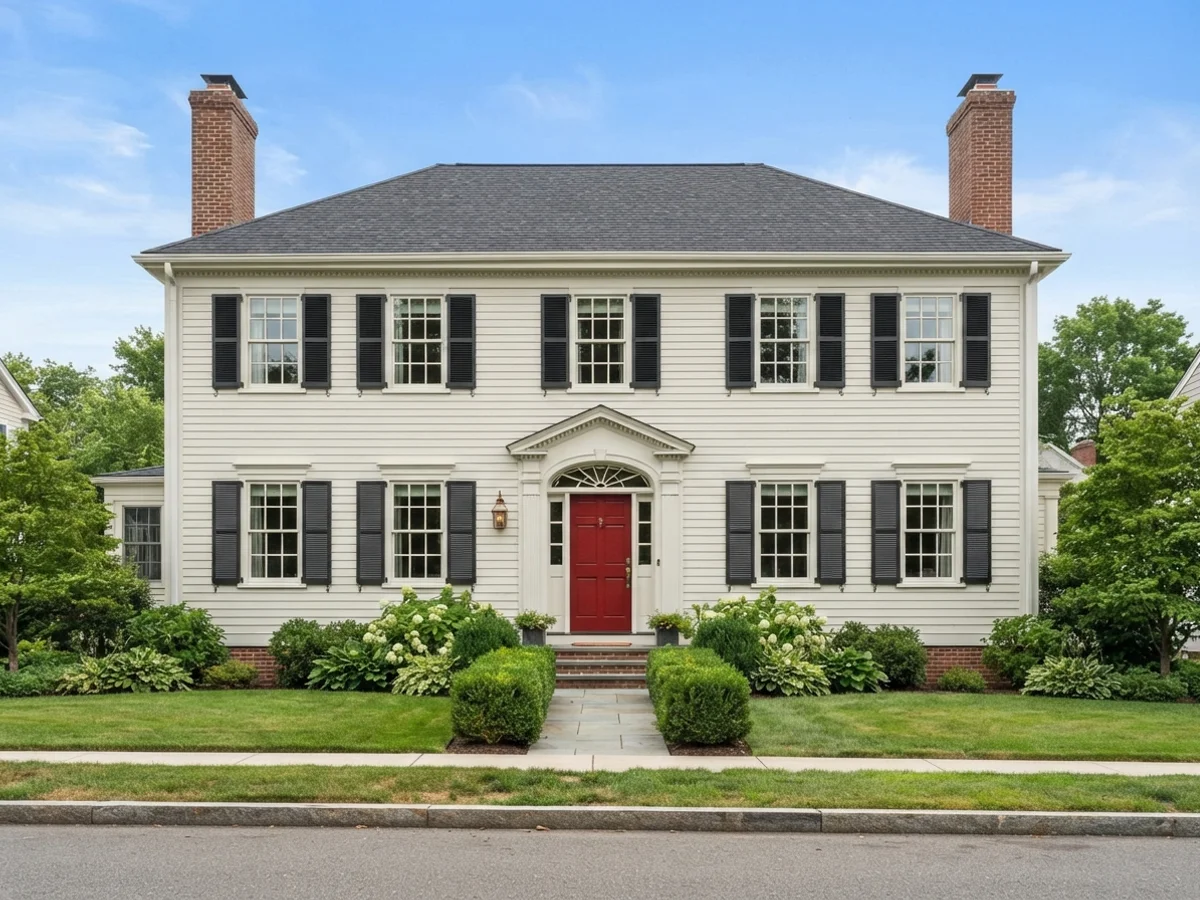 White With Black Shutters scheme