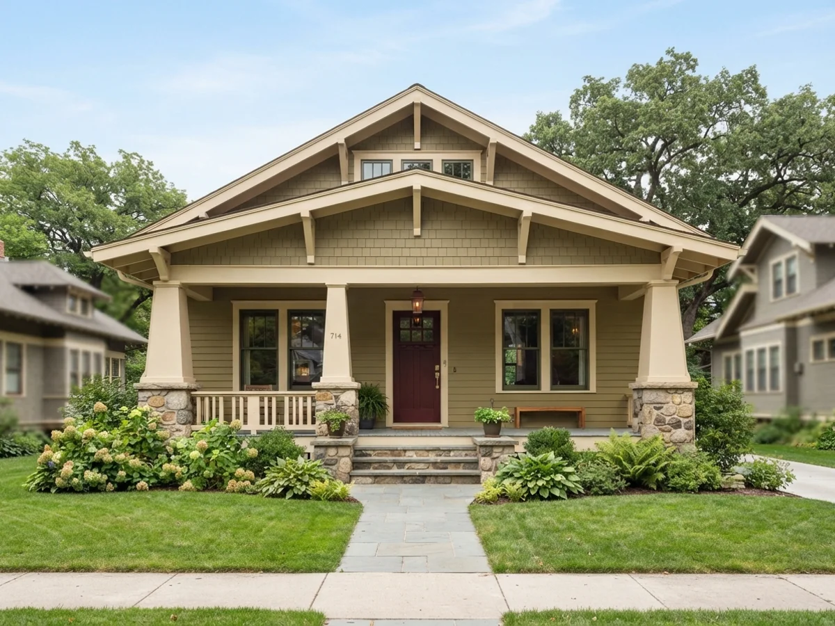 The Classic Olive Bungalow craftsman scheme