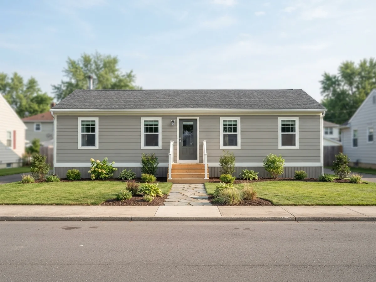 Two-Tone Gray, Darker Skirting mobile home scheme