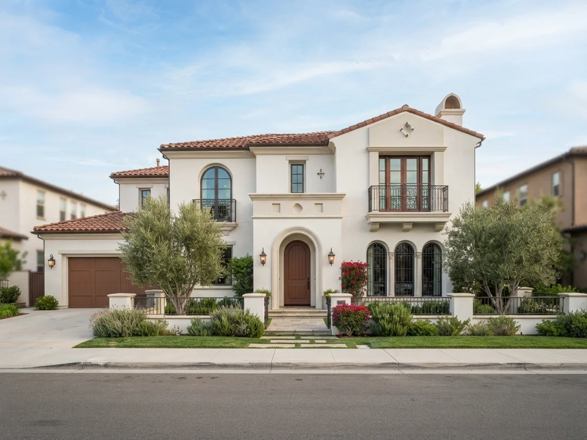 Spanish Mediterranean stucco house scheme