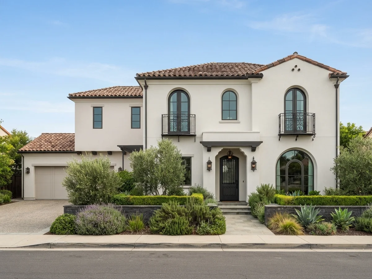 Warm White Modern stucco house scheme